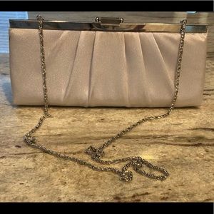 Jessica McClintock clutch - silver satin